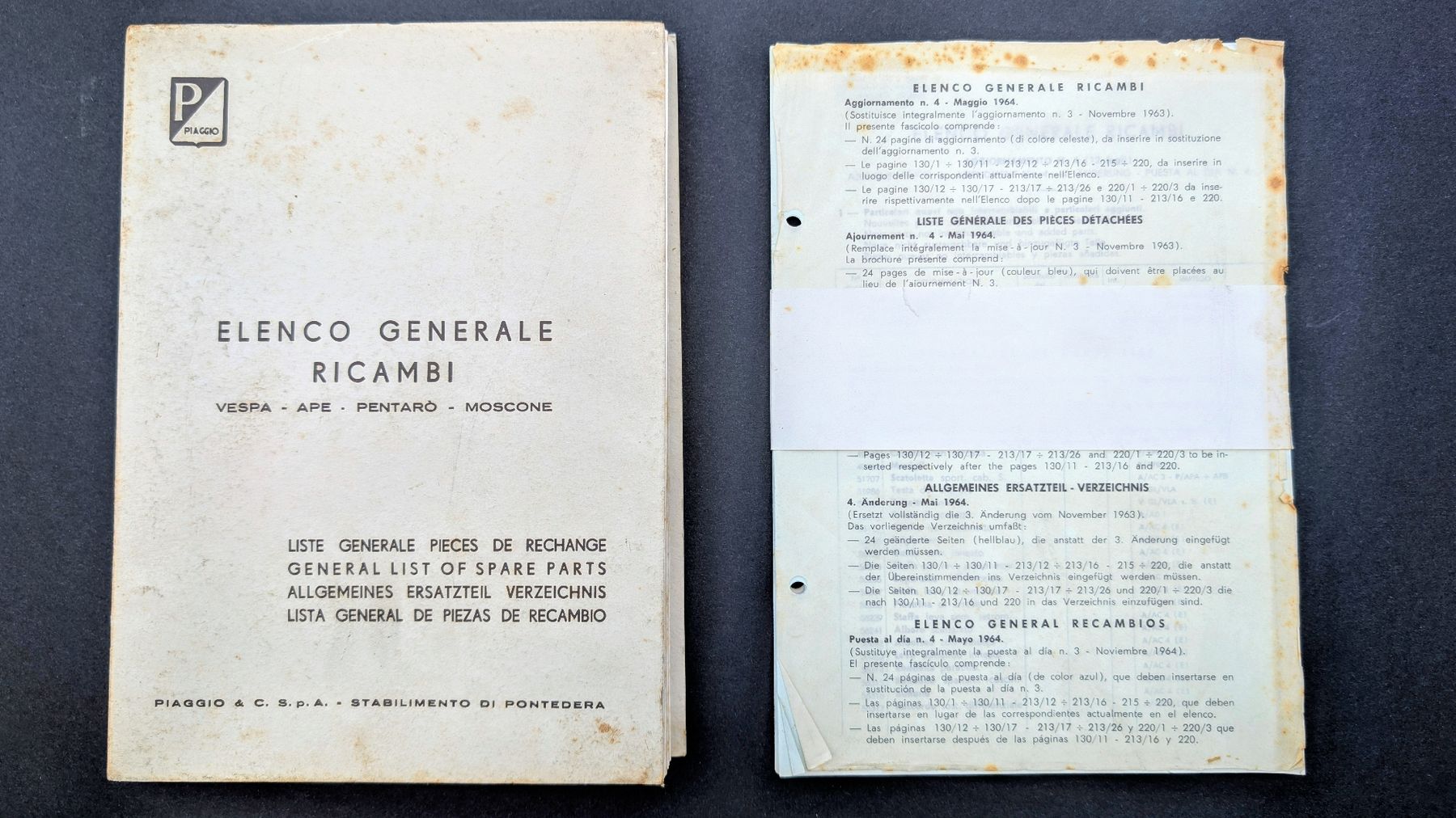 Bücher: Ersatzteilbuch Vespa, Piaggio, Ape, Pentaro – Gebraucht aus Oberriet SG von Bokost