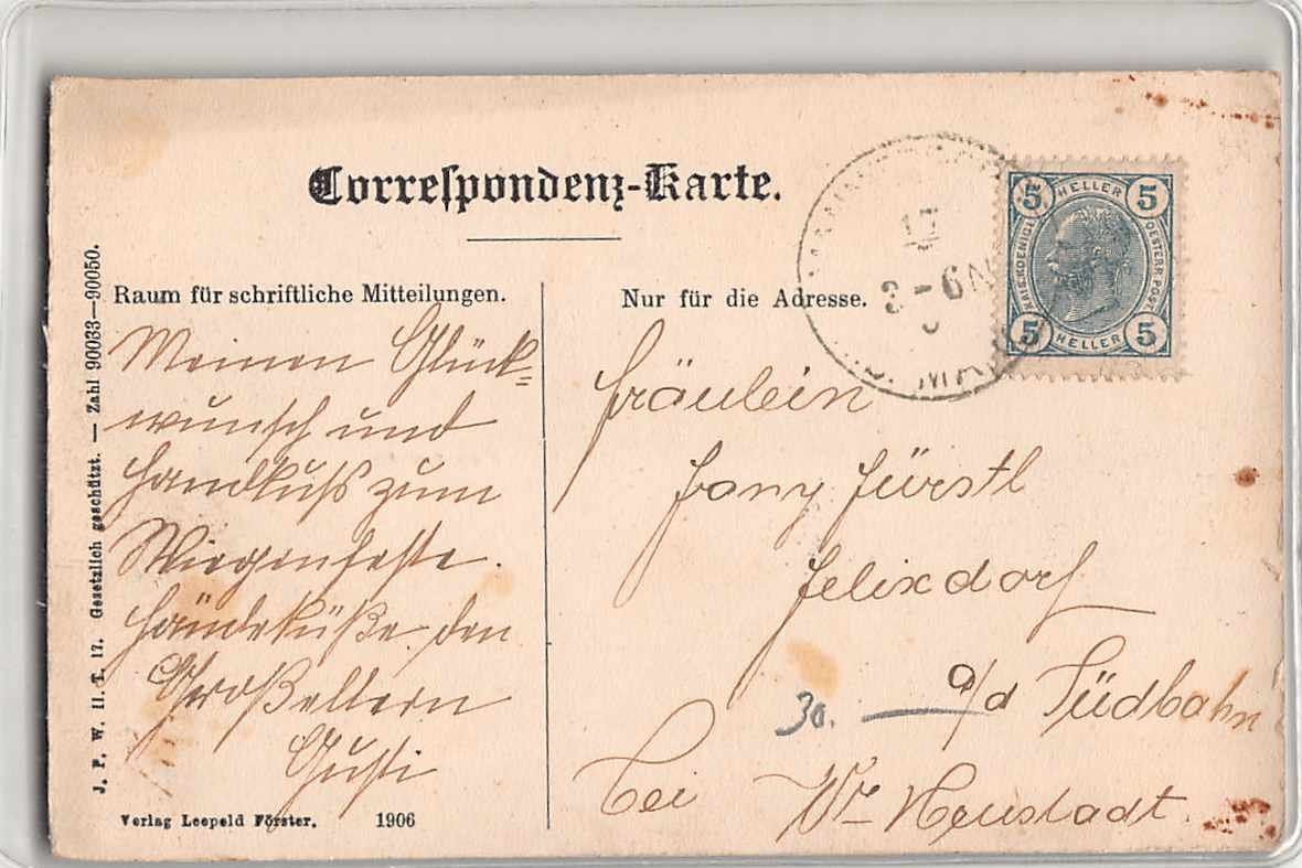 Ansichtskarten: Gruss aus MANNERSDORF 1906, seltene AK – Gebraucht aus Lufingen von TopAnsichtskarten 1