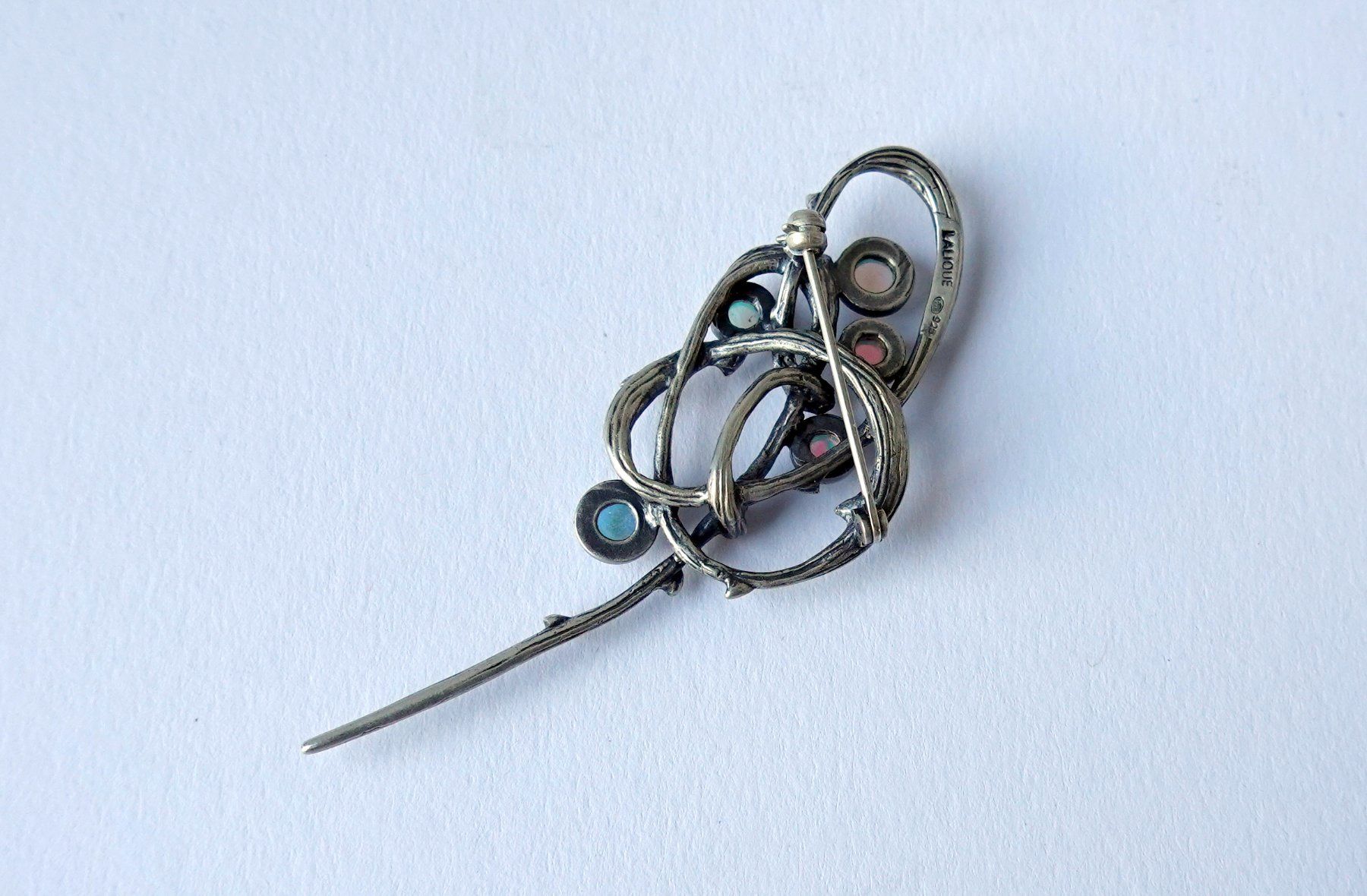 Lalique Spille & Fermagli: Broche Lalique  Silber 925 und Cabochons – Usato da Brunnen venduto da brocundfloh 4