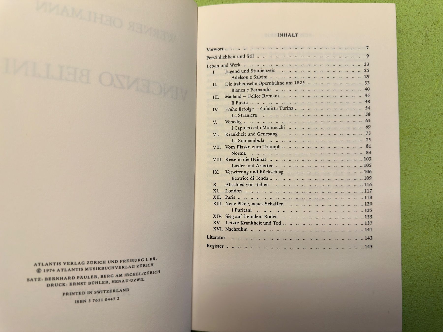 Libri: Werner Oehlmann: Vincenzo Bellini. – Usato da Zürich venduto da allp 3