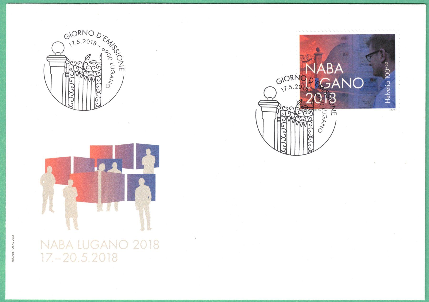 Tutti i francobolli: NABA  Lugano     2018  FDC – Usato da Mellingen venduto da Ginger
