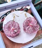 Boucles d'oreilles fleurs de lotus vietnamiennes 
