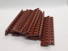 Lego 15 Stk. Plate 2x12 reddish brown (new)