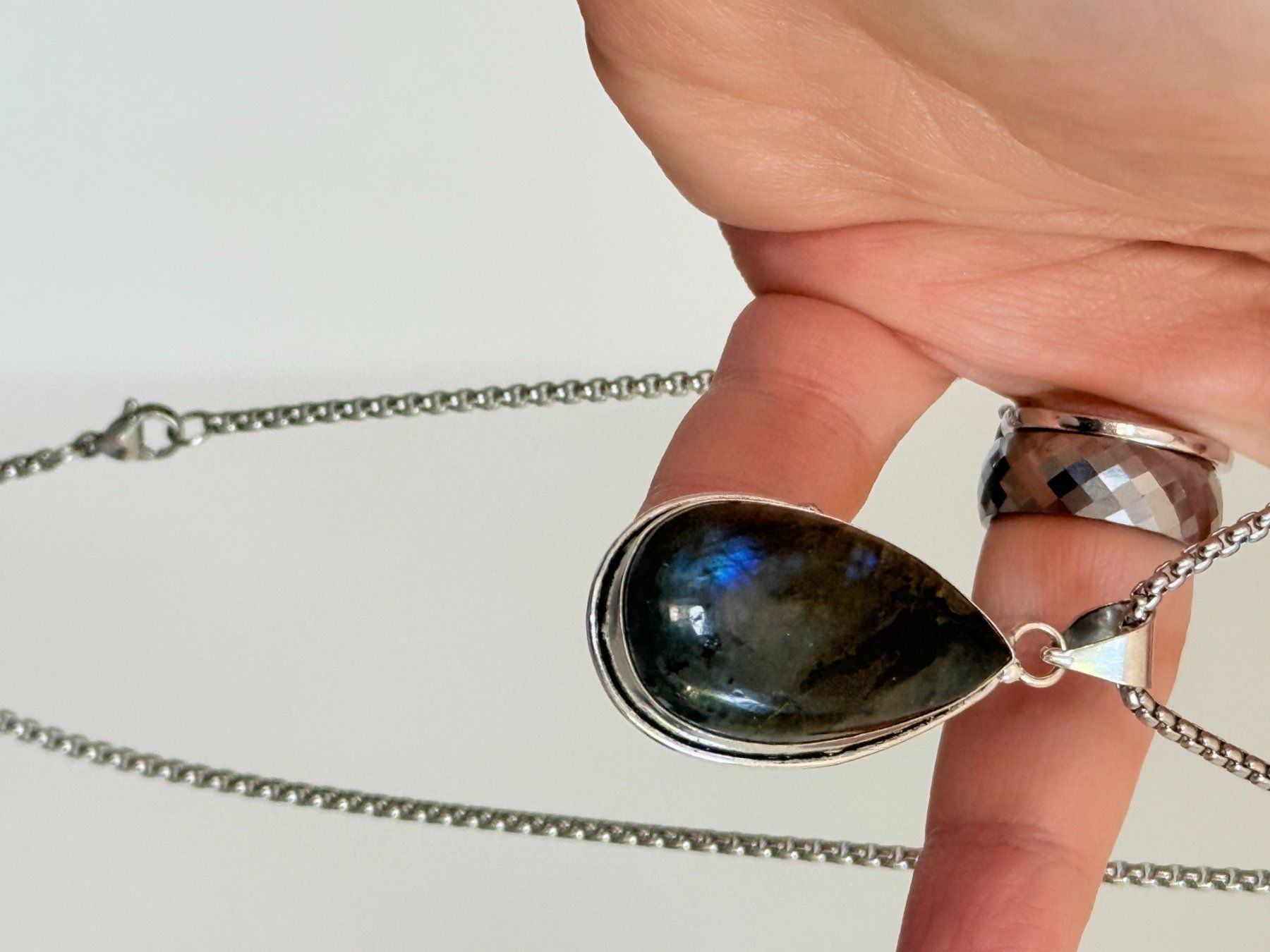 Catenine: Magnifique collier avec labradorite – Nuovo e nell'imballaggio originale da Genève venduto da AWWA 8