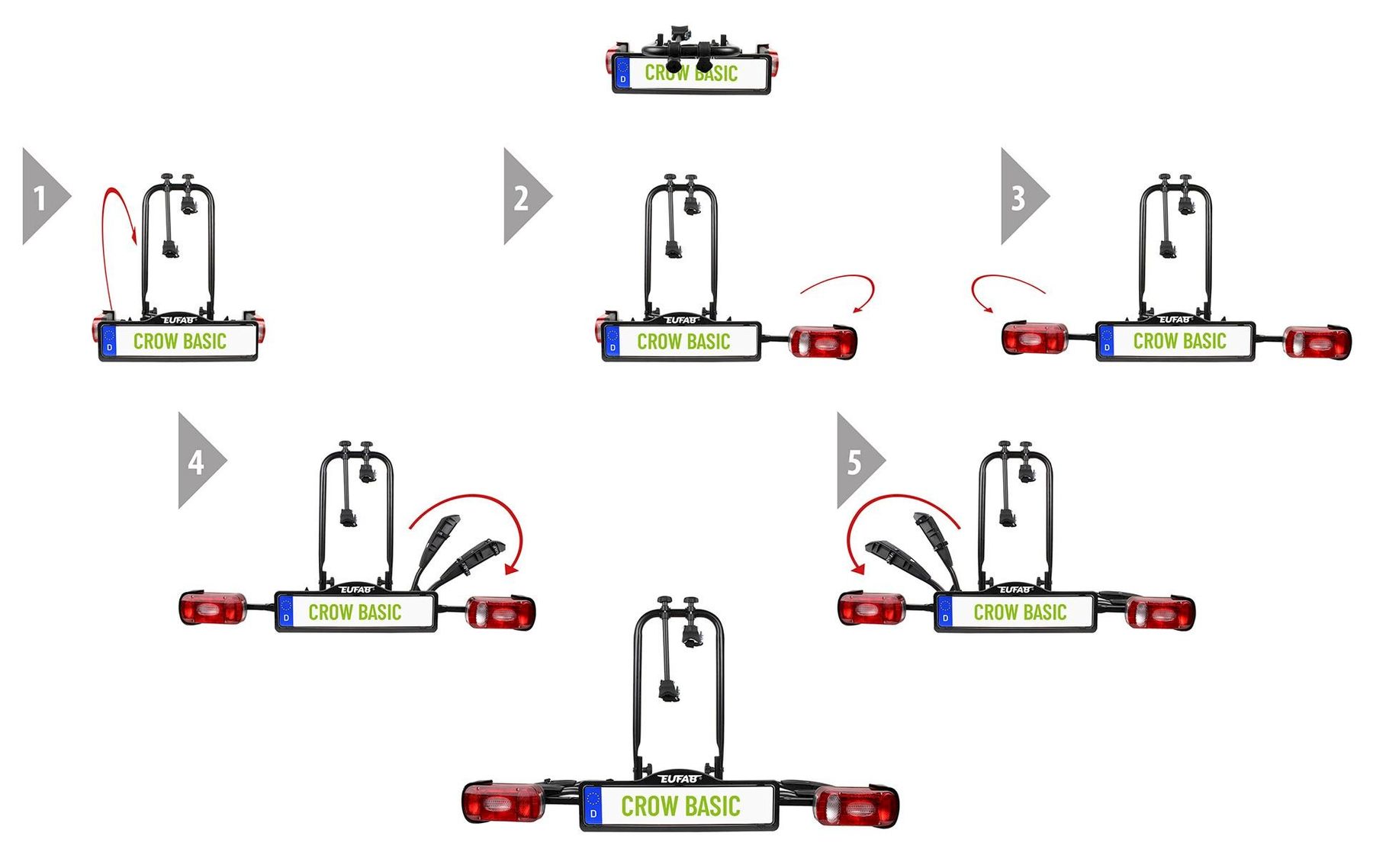 Poutres: EUFAB CROW BASIC Fahrrad-Kupplungsträger – Neuf avec emballage d'origine à Bottighofen par zaap 5