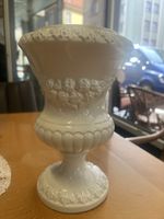 Weisse Blumenvase, Vintage Stil, Italien Design Keramik
