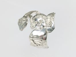 Offener Silberring im Jugendstil mit Amor Motiv