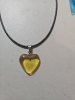 collier coeur jaune