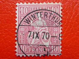 1870, Nr.38 mit glasklarem Vollstempel: WINTERTHUR: 7.APR.70