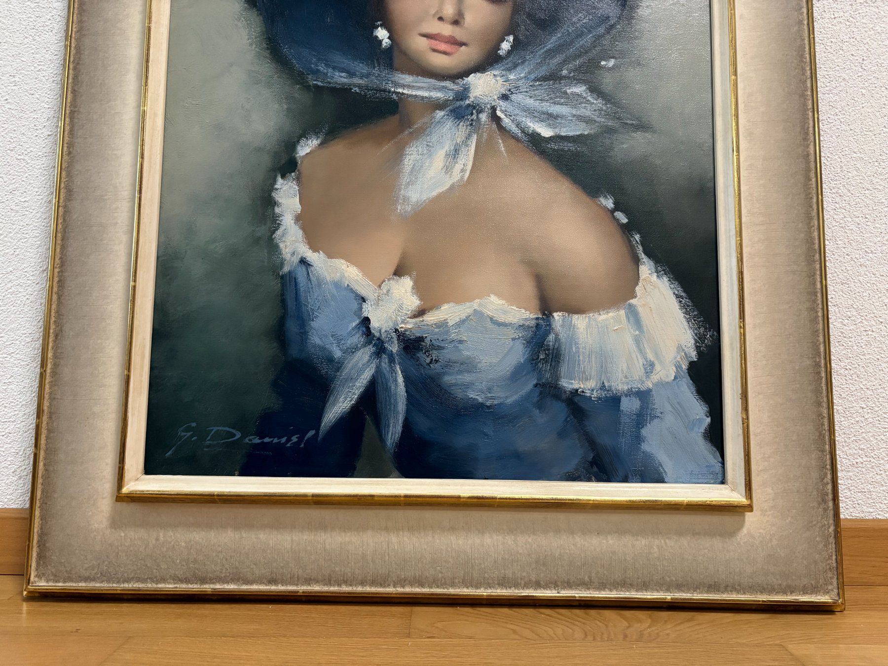 Tableaux: 71x81/ G.Daniel/ Öl Gemälde elegante Dame wunderhübsch – D'occasion à Ottenbach par TimelessEmotions. 7