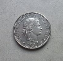 ++ 20 Rappen 1887, selten, gute Erhaltung
