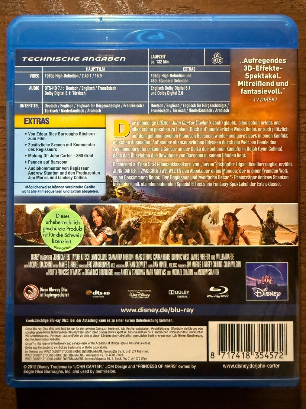 Alle DVDs: John Carter - Zwischen zwei Welten – Gebraucht aus Zürich von Blu-ray_ZH 1