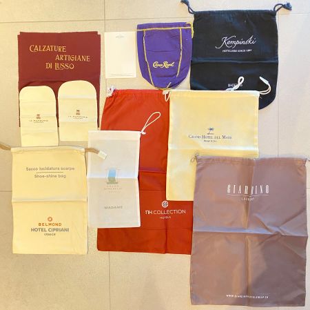 7x Stofftaschen von luxuriösen Hotels (Cipriani Venedig) +4