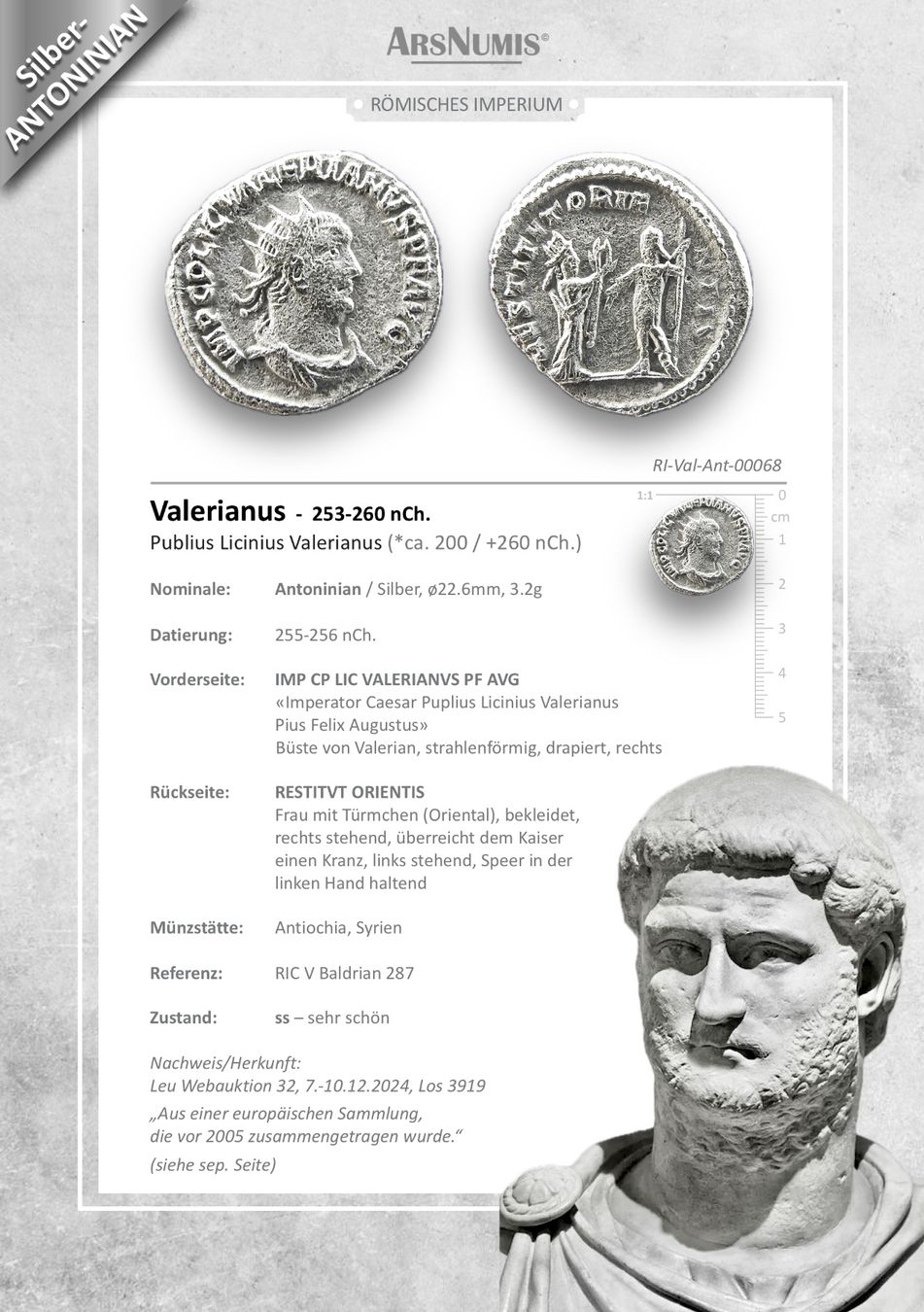 Alle Münzen: Römische Silbermünze - Valerianus – Gebraucht aus Oberwil b. Zug von ArsNumis 4