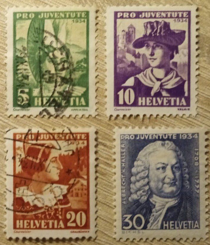 Tutti i francobolli: Sellos Suiza pro juventute 1934 – Usato da Stein am Rhein venduto da tom_fq6v