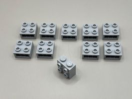 10x Lego Brick modified 1 x 2 x 1 2/3 with Studs on Side NEU
