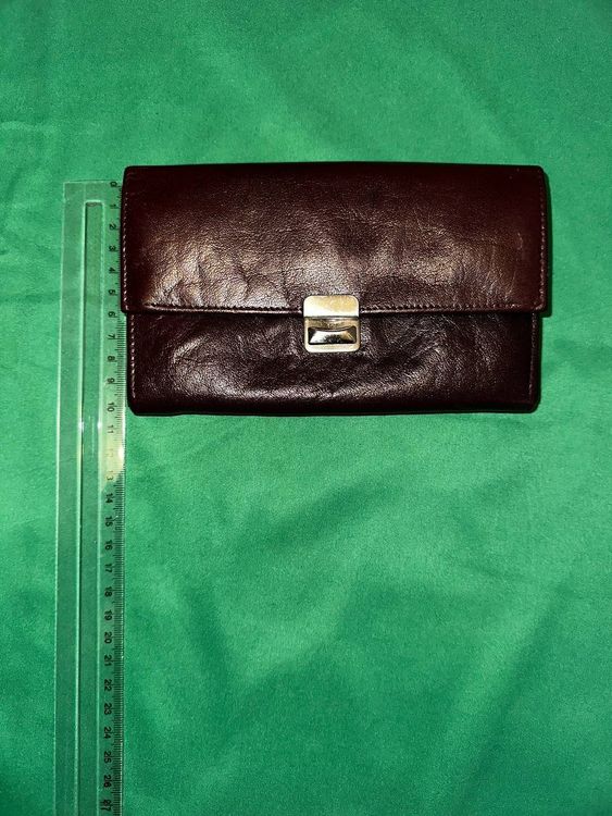 Portafogli: Portefeuille vintage en cuir véritable brun foncé – Usato da Les Avanchets venduto da AlexandreBabich