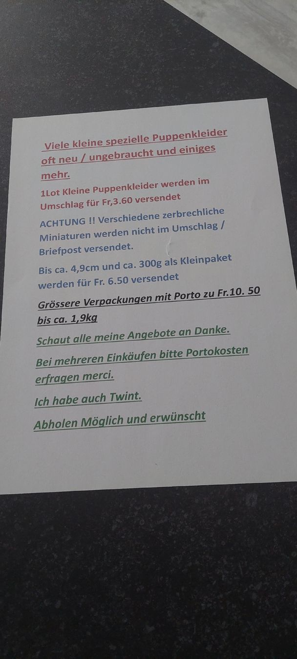 Puppen: Puppenkleidchen  – Gebraucht aus Muri AG von nindo1 1