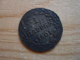 (P2) Helvetische Republik 1 Rappen 1801