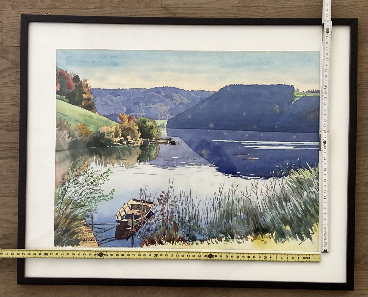 Dipinti: Wohlensee 1961 Aquarell von Armin Biber – Usato da Müntschemier venduto da Ruebezahl2067 3