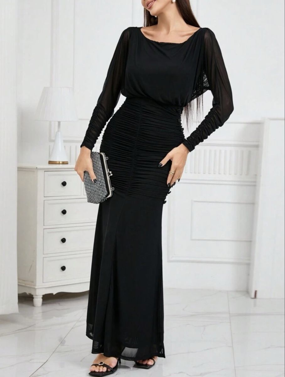 Shein Kleider: Elegantes, langes, schwarzes Abendkleid, Grösse 36 – Neu (gemäss Beschreibung) aus Lengnau BE von b.bulduk