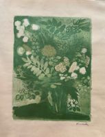 Victor Surbek (1885-1975), Farblithographie, Blumenstrauss