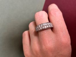 Silberring 2 Reihig massiv (58/18)