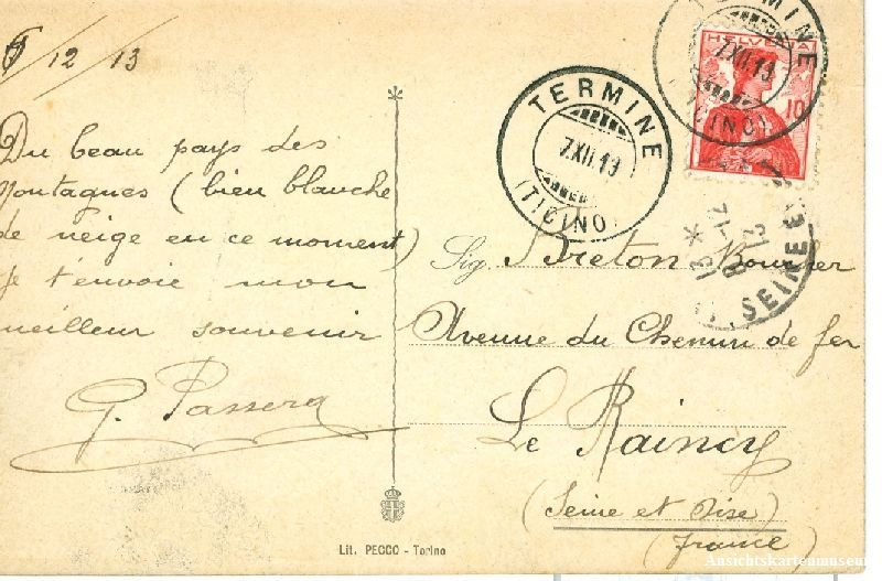 Cartoline postali: Luino - Imbarcadero + 1913 – Usato da Emmenbrücke venduto da teestube 1