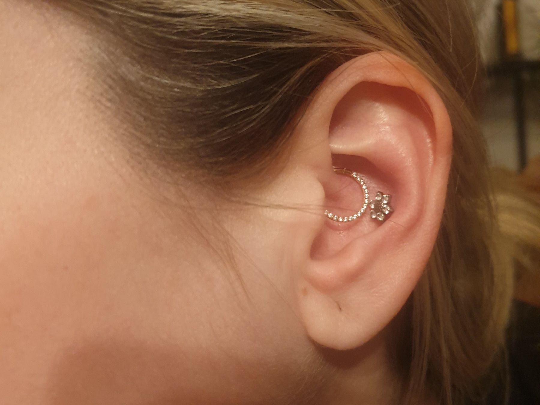 Gioielli per piercing: Piercing Scharnier Ring, Silber mit Steinreihe, 10mm, NEU – Nuovo (secondo la descrizione) da Neuendorf venduto da DeSiriA 5