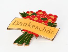Anstecknadel Dankeschön Vintage Blumenstrauss Emaille