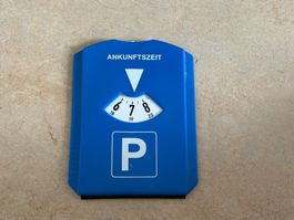 Parkscheibe Ankunftszeit Blau (mit Spass-Seite=