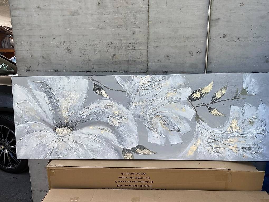 Tableaux: Wandgemälde grau/Silber – D'occasion à Grüsch par huber026 2