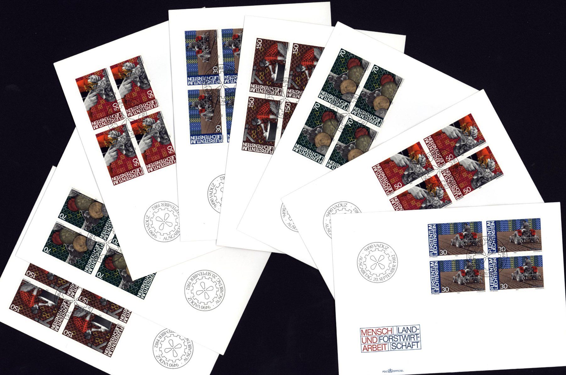 Tutti i francobolli: FDC im Viererblock 1982 FL (K166) – Usato da Seuzach venduto da Harri19 2