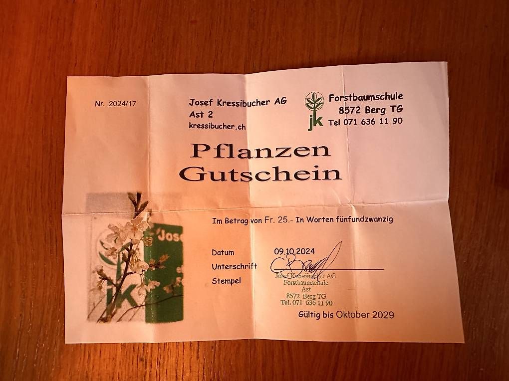 Buoni: Pflanzen Gutschein Kressibucher – Usato da Dättlikon venduto da Schwiizerli27