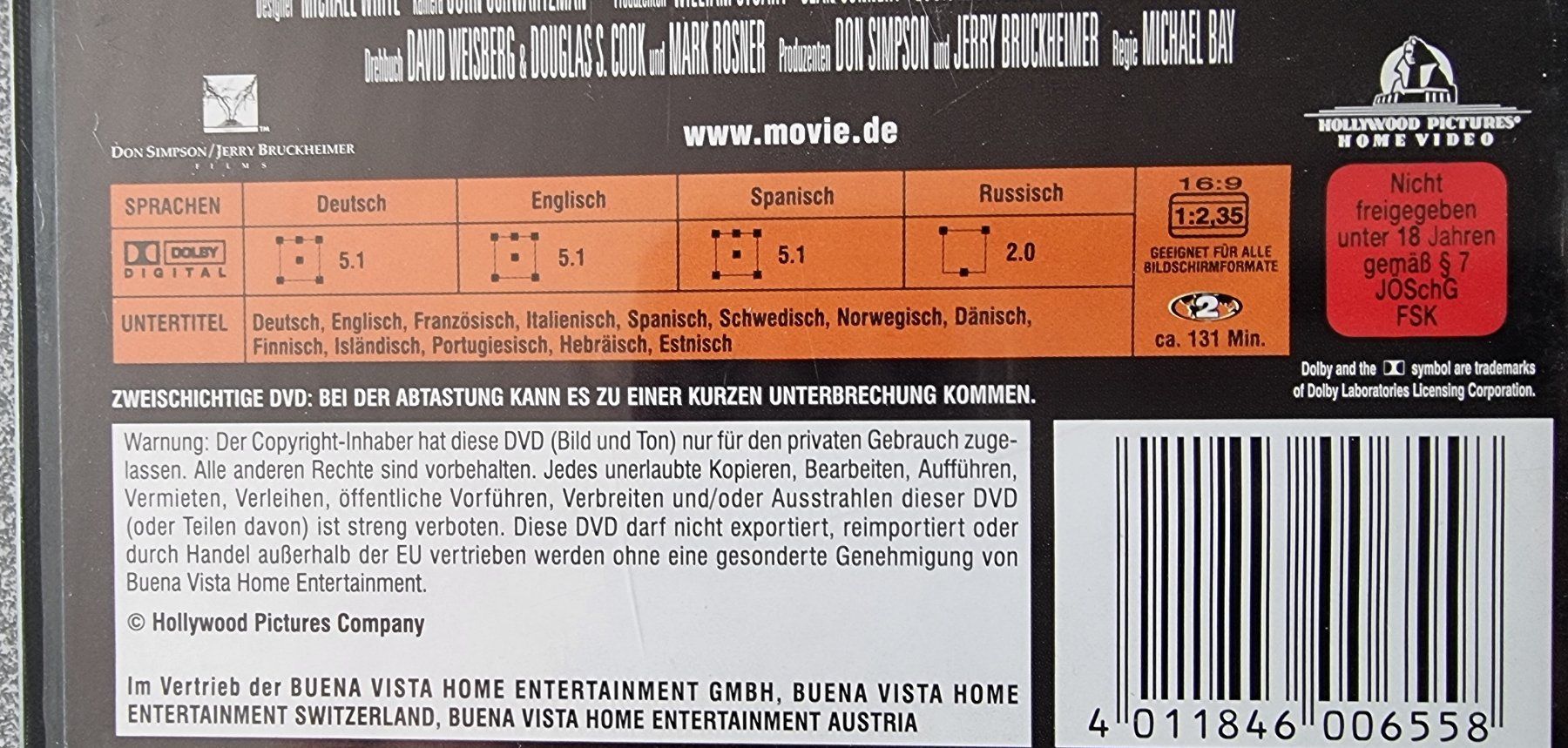 Tutti i DVDs: DVD The Rock / Sean Connery – Usato da Oetwil am See venduto da fineli2 1