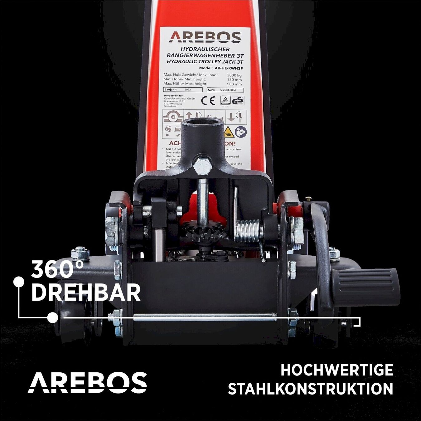 Piattaforme elevatrici & Crick: AREBOS Hydraulischer Rangierwagenheber – Nuovo e nell'imballaggio originale da Bottighofen venduto da zaap 5