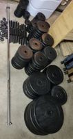 Hantelstange und Gewichtsscheiben Set gebraucht