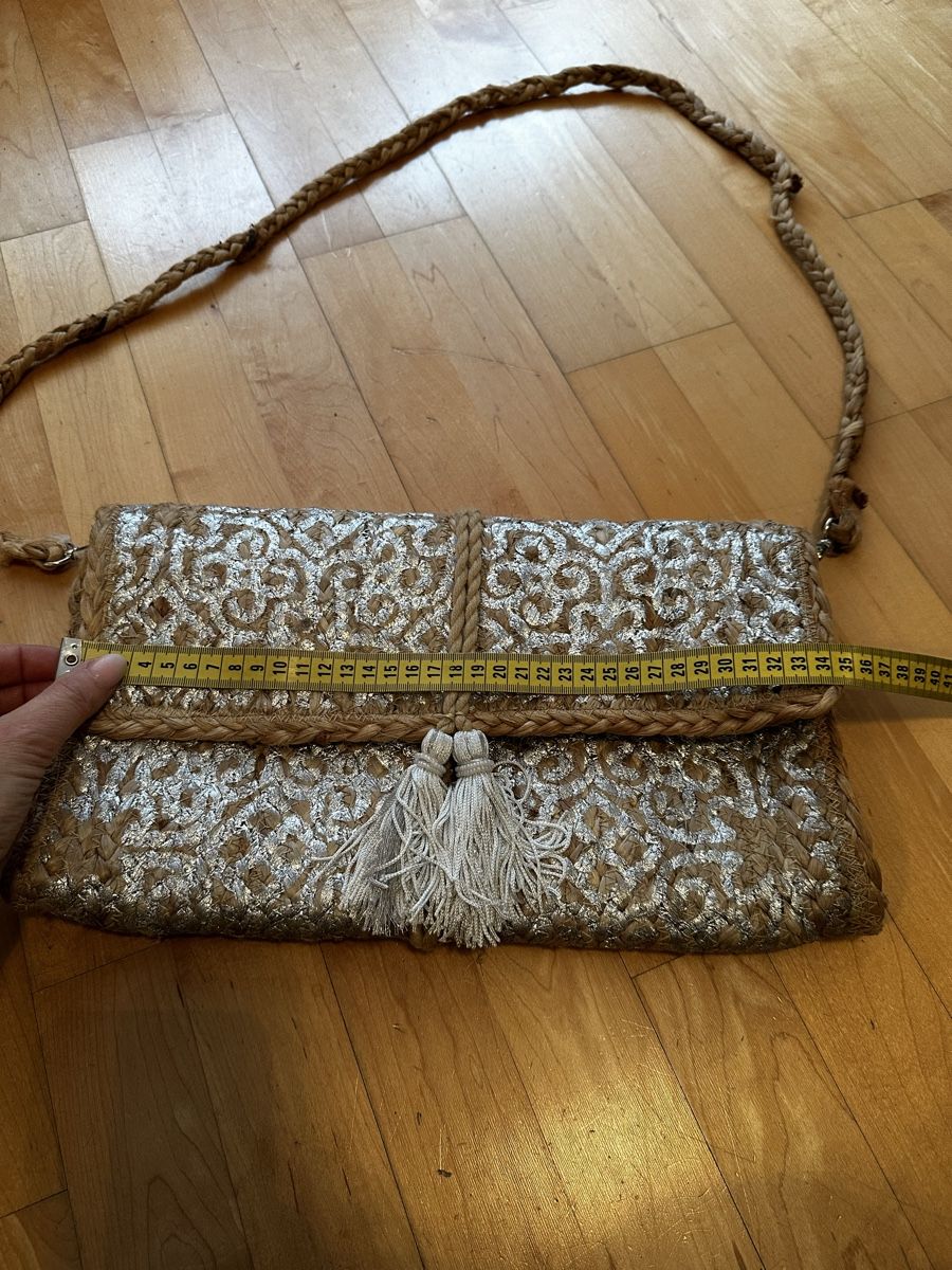 Borse da donna: Bast-Clutsch neu! silber/beige – Nuovo (secondo la descrizione) da Altendorf venduto da Eastwick4 1