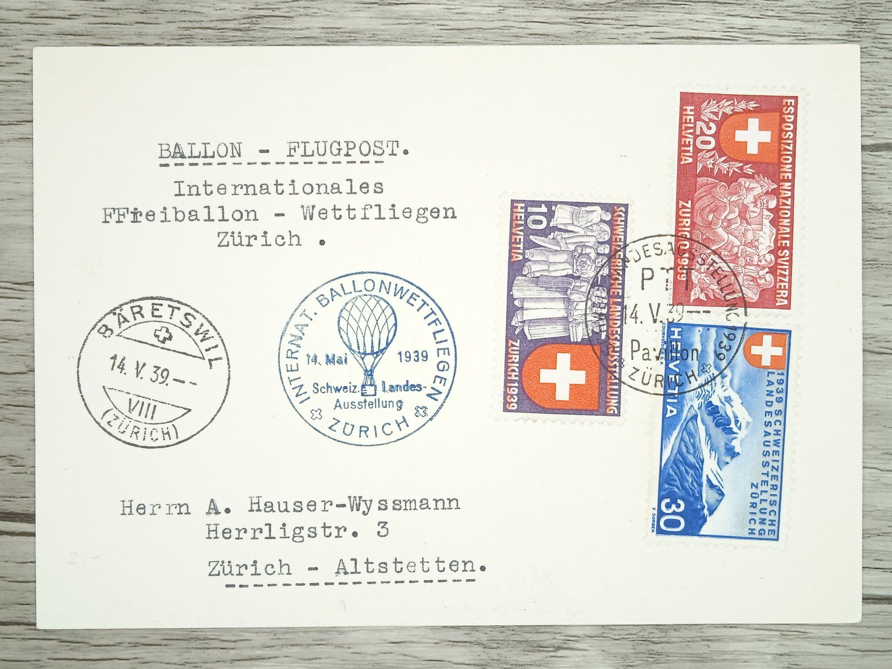 Tutti i francobolli: TR06 Carte Postale + Timbre Suisse 1939 – Usato da Cousset venduto da Patrick_Collections