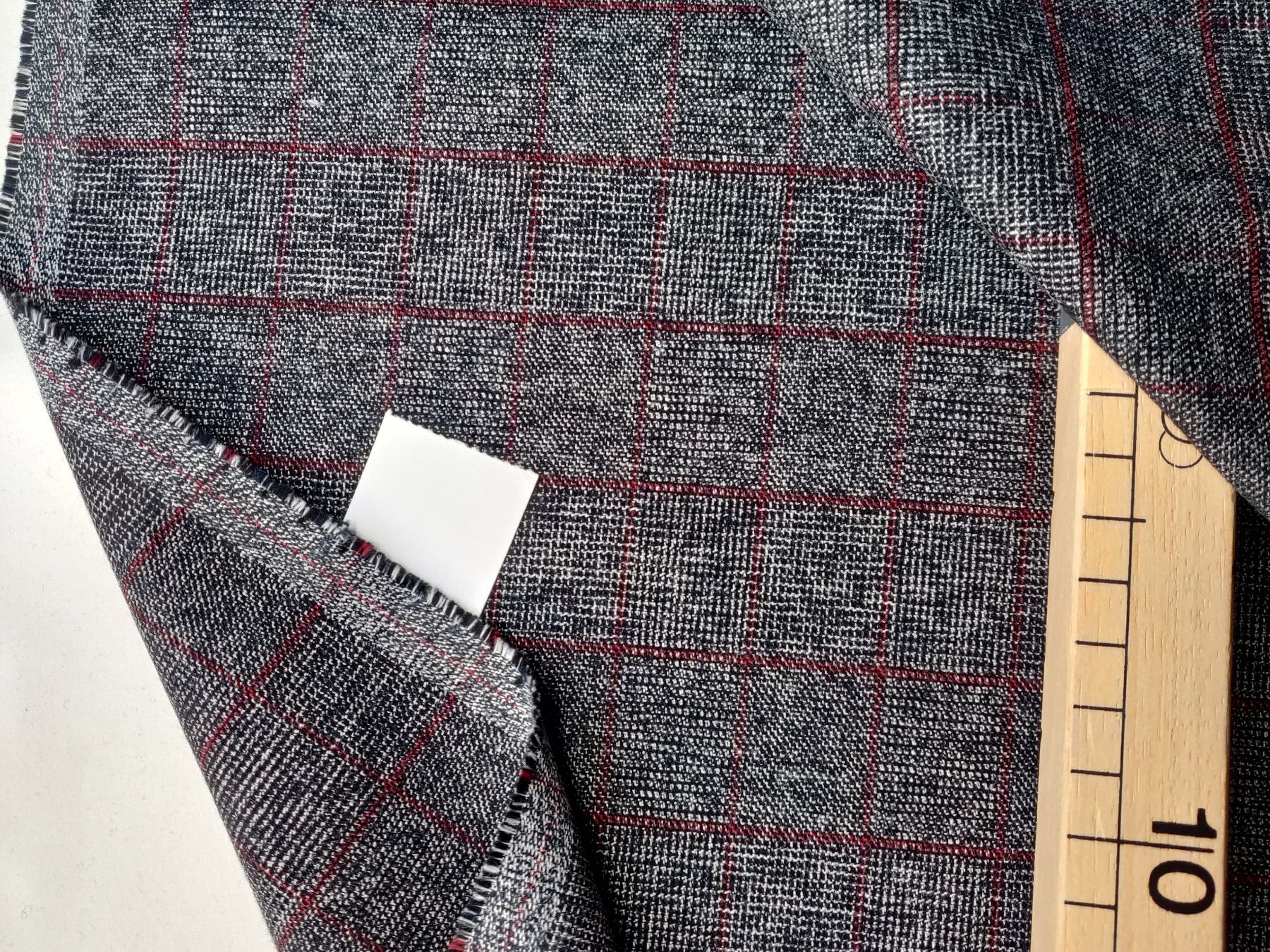 Tessuti: Anzug Stoff Baumwolle Elastan gewoben 2.1x1.50m grigio rosso – Nuovo (secondo la descrizione) da Lufingen venduto da Voyager7 7