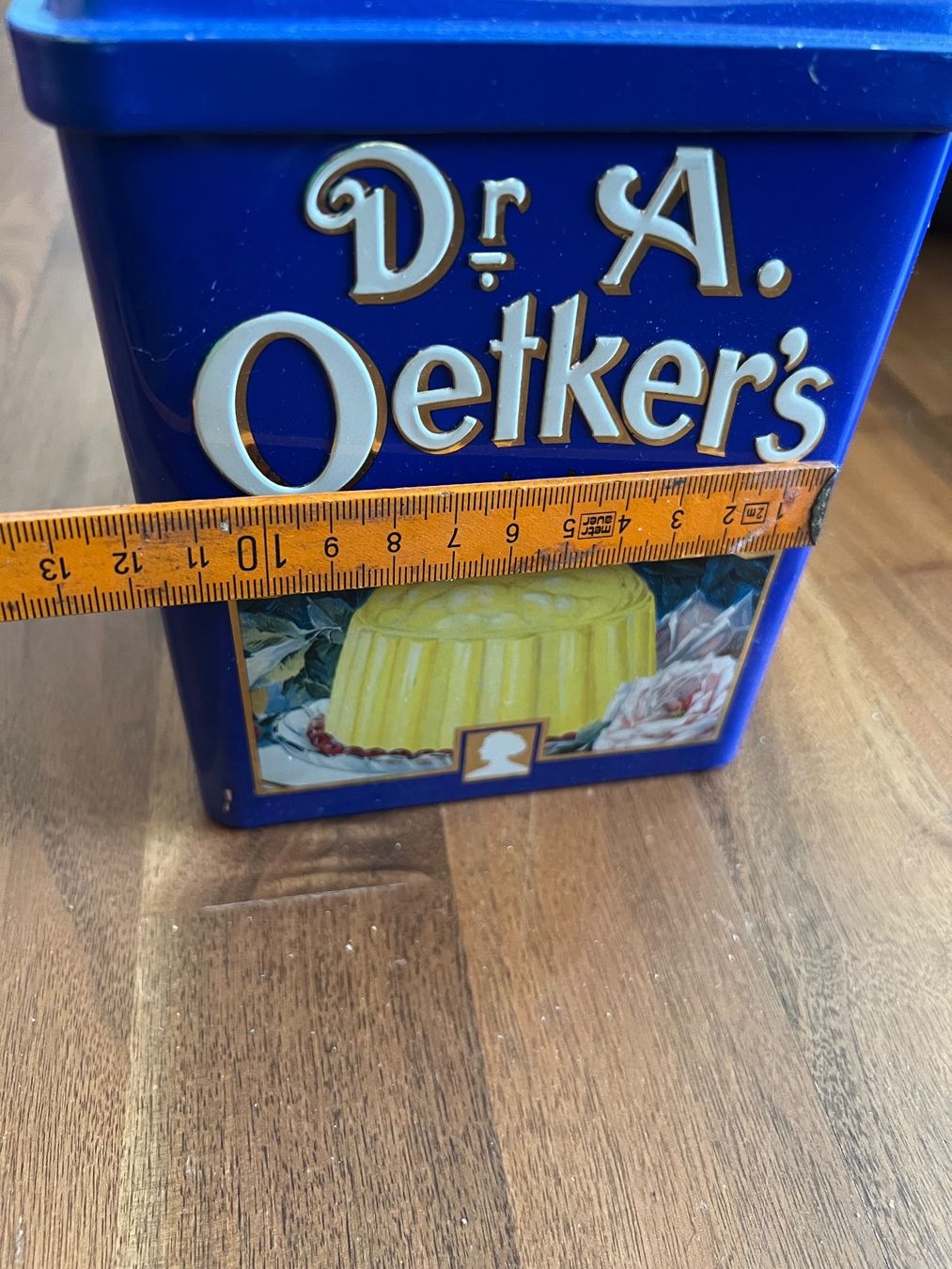 Dosen: Dr. Oetker's Pudding Dose Blechdose Vintage Retro blau Dose – Gebraucht aus Jona von Sariksa 2