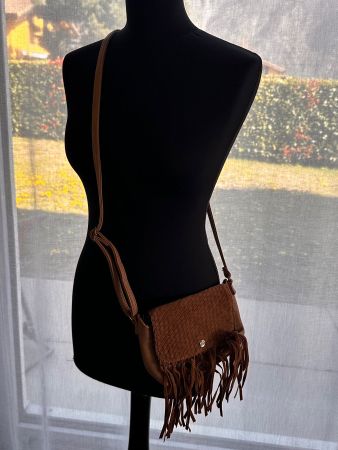 Sac IKKS à bandoulière marron franges style bohème chic 👜