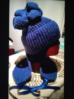 Handgestrickte Mütze & Schlauchschal, petrol-blau