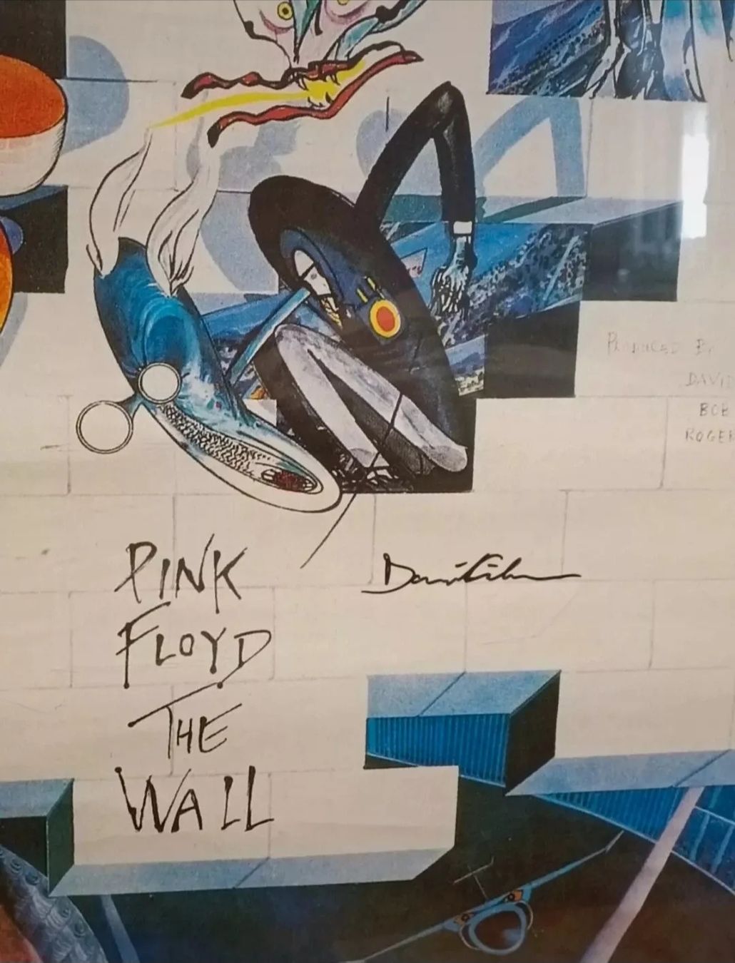 Foto & Immagini: David Gilmour poster The Wall signed autograph Pink Floyd – Usato da Payerne venduto da UpPower