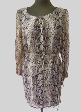 ca. Gr. 42 / 44 MORE & MORE Viskose Kleid Snakeprint s.Masse