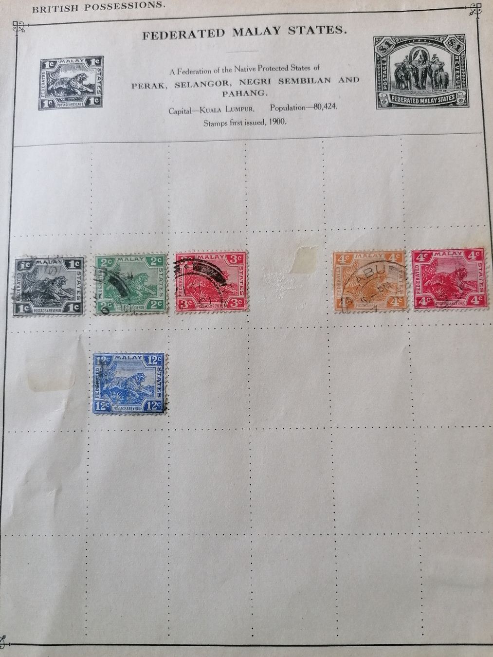 Tous les timbres: 6mal Malaysia 1900 – D'occasion à Happerswil par tschergi