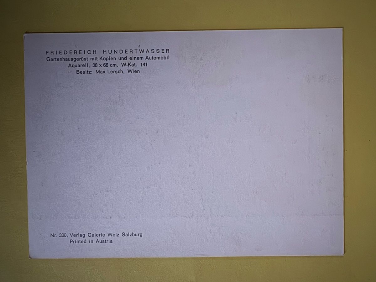 Cartoline postali: AK mit Kunst von F. Hundertwasser – Usato da Rümlang venduto da Kartenpost1 1