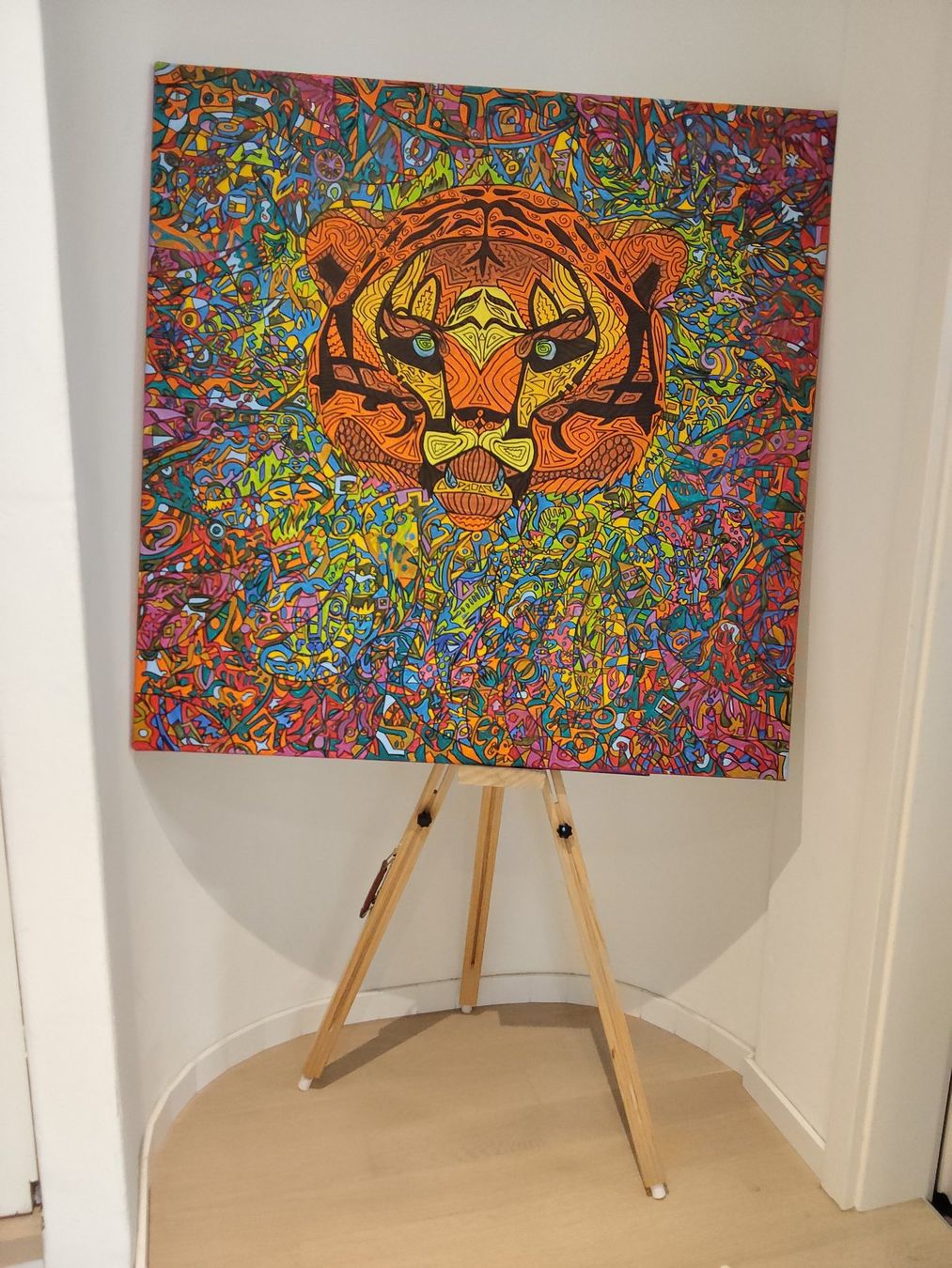 Tableaux: Acrylic Gemälde Tiger 100 x 100 cm – Neuf (Voir description) à Bellikon par MellonCollieMitTwint 2