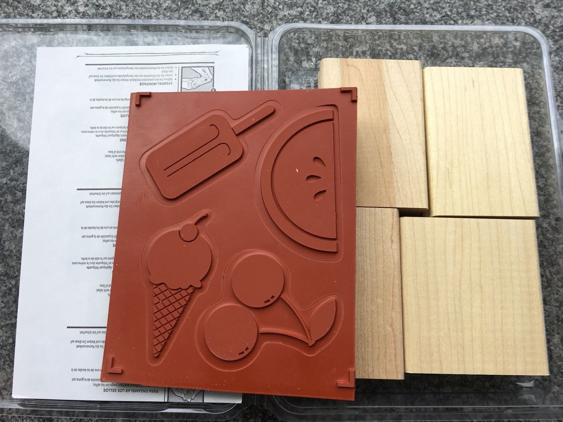 Stampin' up! Timbri: Stampin up Stempel Sommer Melone/Glace/Kirsche – Nuovo e nell'imballaggio originale da Gündlischwand venduto da Rebenhof 1