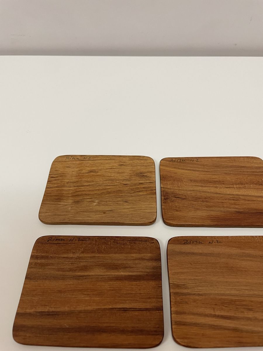 Untersetzer: Vintage Holz Untersetzer Set mit Ständer Glasuntersetzer – Gebraucht aus Zürich von Vintagewiesel 5